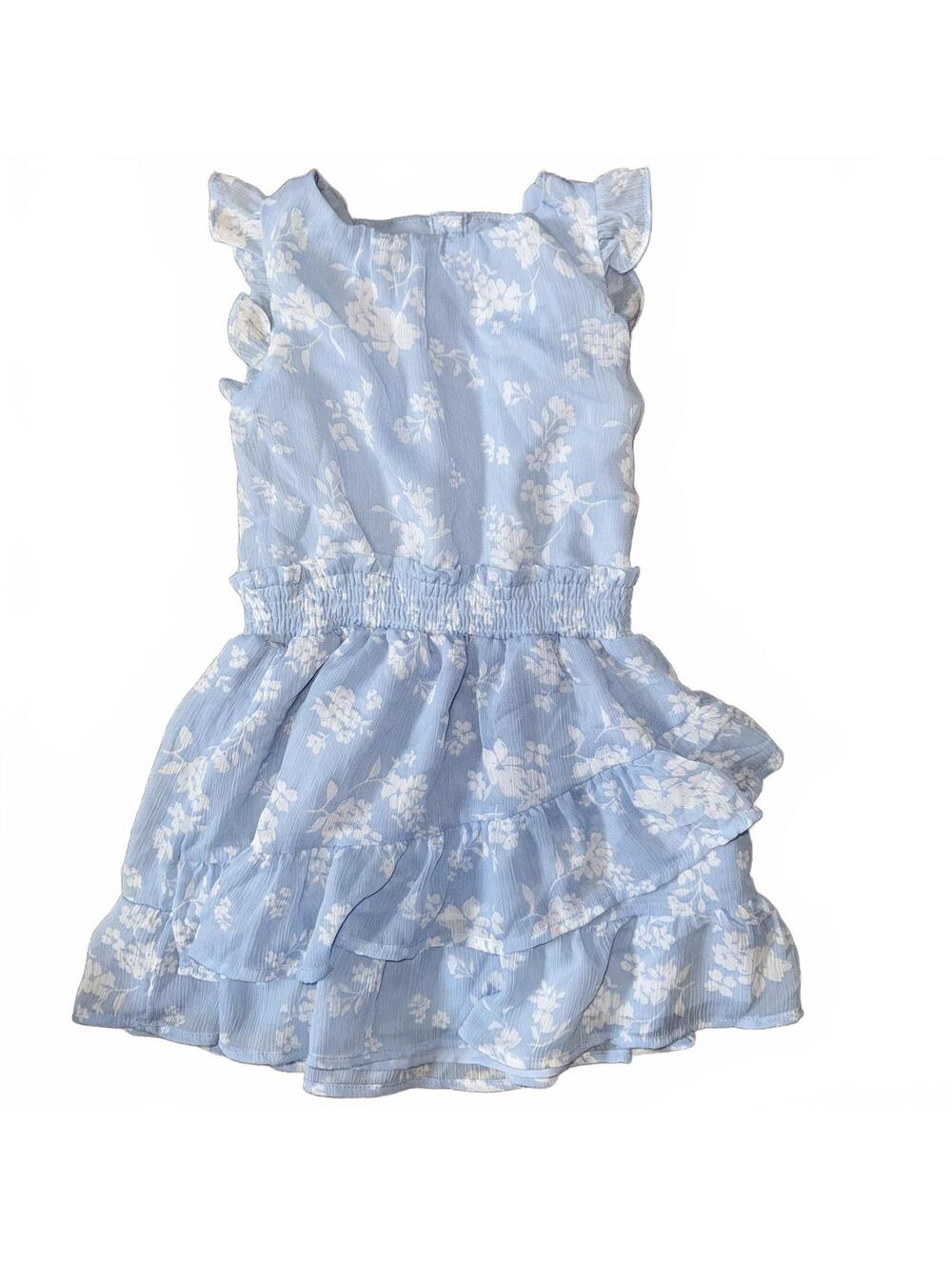 Cat & Jack Girls Blue Ruffle Sleeveless Dress Size XS (4/5)